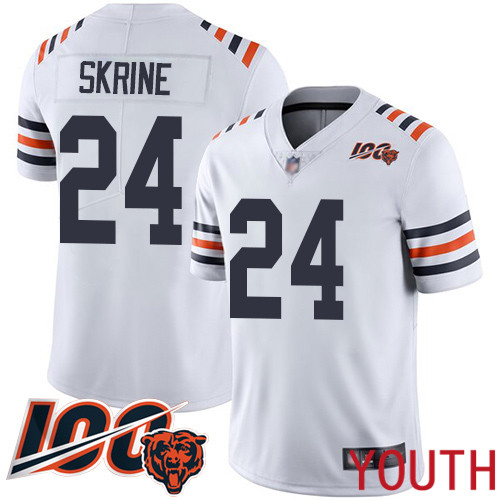 Chicago Bears Limited White Youth Buster Skrine Jersey NFL Football #24 100th Season